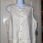 Club Monaco Cream Boxy Button Down Shirt Linen Blend NWT Size Large Photo 0