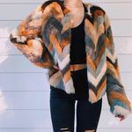 Willow & Clay Chevron Faux Fur Coat Photo 0