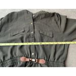 Ryan Michelle Long Ample Green Olive Dress with Gold Buttons + Belt Women’s Sz M Size M Photo 4