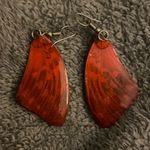 Handmade Butterfly Wing Earrings Orange Photo 1