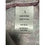 Vermont Country Store Peasant Blouse Smock Womens L Maroon Floral Short Sleeve Pink Size L Photo 5