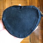 Leather Heart Coin Purse Wallet Black Photo 3