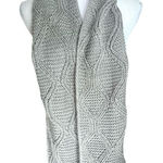 Jessica Simpson Womens Gray Gorgeous Shimmer Metallic Thread Knit Winter Scarf Photo 0