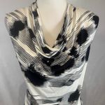 The Limited  black and white abstract print cowl neck top size small Photo 1