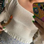 Anthropologie nwt  Ginny Smocked Crop Top White Size Medium Photo 83