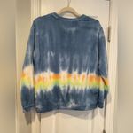 Jolie & Joy Size M Long Sleeve Crew Navy Blue Tie Dye Stripe Terry Sweatshirt Size M Photo 6