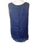 Lafayette 148  linen scoopneck tank top navy blue sz S small Photo 2