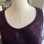 Deep Purple Satin Tank Top Plus Shimmering Casual Cami Sleeveless Blouses Size undefined Photo 1