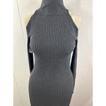 ASTR the Label Cold Shoulder Mock Neck Midi Sweater Dress in Charcoal Size Small Gray Size M Photo 4
