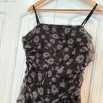 Lulus Evening‎ Impression Black Floral Organza Ruched Mini Dress Size Large Photo 3