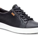 Ecco Soft 7 Black Leather Lace Up Sneakers Women's Size 39 Photo 0