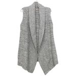 Loft  Women's Open Cardigan Sweater Vest Gray/White‎ XS/S EUC Photo 2