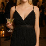 Chloe Oliver Black Fringe Dress Size Small Photo 0