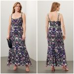 💕MARCHESA NOTTE💕 Embroidered Tulle Gown ~ Dark Purple Floral and Butterfly 10 Photo 8