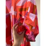 Maeve Anthropologie Vibrant Abstract Contemporary Preppy Cotton Button Up XS Pink Photo 2