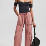 Anthropologie Pilcro Beach Cargo Pants Size Small Linen Blend Pink Photo 0