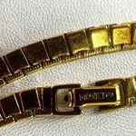 Monet vintage flat square chain long gold plated necklace Photo 4