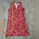 Lands' End  Womens Shift Dress Coral Pink Floral Pockets Tank, Small, NWT Photo 7