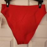 Good American Matte Good Waist Bright Poppy Red Bikini Bottom Size Small Photo 4