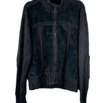 Style & Co . Leather and Knit Patchwork Sweater Jacket Black Women's Size Medium Photo 0
