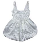 Lulus NWOT  XS Regal Cutie White Satin Square Neck Bubble-Hem Mini Dress Photo 2