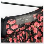 Dress Forum Black Red Short Sleeve Floral Print Drawstring Ruched Dress Small Photo 1