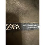 ZARA Women's Olive Green Silk Satin Sleeveless Cowl Neck Midi Slip Dress Size XS Photo 2