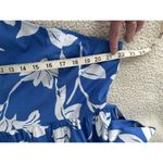 J.Crew One Shoulder Midi Dress Blue Floral Ruffle Pockets Cotton Tie Waist Sz 20 Photo 4