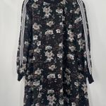 Love Reign Dress Size Extra Small Racer Stripe Black Floral Long Sleeve Shift Photo 10