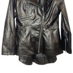 Faux Leather Size Medium‎ Women's Jacket Flare Back With Zippers Biker Mob wife Black Photo 2