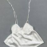 NWT Beverly and Beck Cami Top XS Women White Satin Lace Detail Sleeveless Pacsun Photo 0