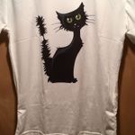 Black Cat Shirt, Medium White Photo 0