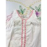 Ashley Taylor White Cotton Sleeveless Nightgown Pink Trim Buttons L Size L Photo 4
