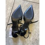 ZARA Shoes Womens Size 37 EU Black Patent Slingback Kitten Pumps Photo 3