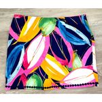 Crown & Ivy  Golf Skort Size 12 Multicolor Tropical Print Cotton Blend 17" Length Photo 1