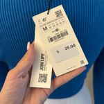 ZARA NWT  Blue Ruched Cut Out Knit Top Photo 6