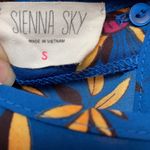 Sienna Sky Romper in Summer Blue Floral Print Small Bright Spring Shorts Photo 2