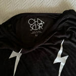Chaser  black double lightening bolt t shirt size medium EDGY FEMININE Photo 3