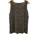 Chico's Chico’s Travelers Lurex Jacquard Tank Date Night Elegant Black Gold Size 2 / 12 Photo 2