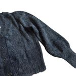 French Connection Black Cardigan Sweater Soft Teddy Fuzzy Size Medium Womens NWT Photo 4