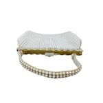 VTG 50s Grande Maison Blanche Beaded Handbag Ivory Pearl Purse Hollywood Glam White Photo 4