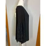 Lysse Lyssé mixed media lace‎ bell sleeve black tunic size S BIN Q Photo 3