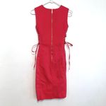 Calvin Klein  Sleeveless Side Lace Up Sheath Dress Watermelon Pink Corset Knee 2 Photo 11