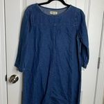 Madewell  blue denim fray hem shift dress size medium preppy casual summer spring Photo 1