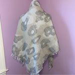 Anthropologie Blanket Scarf Shawl Snow Leopard Camo Neutral Preppy Boho Layering Photo 2