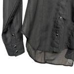 Rock & Roll Cowgirl Black Sheer Lace Button Down Fitted Top Size Small Photo 7