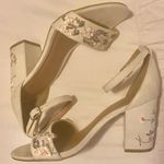 Floral Embroidered Block Heels Size 7 Photo 2