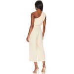 Free People  Avery One Shoulder Jumpsuit Wide Leg Pockets Cream Ivory US 4 NWT Photo 4