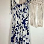 Jason Wu Womens Blue/White Midi Floral Dress Size 4 tie strap printed Photo 0