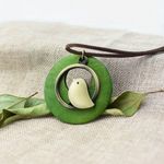 Vintage Style Wooden Bird Faux Leather Necklace‎ *Faux Fashion Accessories Brown Photo 0